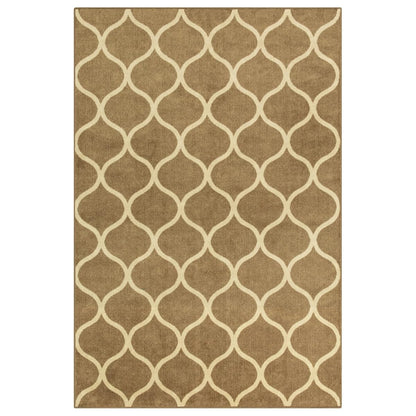 Rebecca Moroccan Trellis Area Rugs - Made in USA - Low Pile, Non Slip, Pet-Friendly Mat for Bedroom, Office, Living & Dining Room, 5' x 7', Taupe