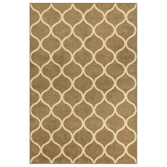Rebecca Moroccan Trellis Area Rugs - Made in USA - Low Pile, Non Slip, Pet-Friendly Mat for Bedroom, Office, Living & Dining Room, 5' x 7', Taupe