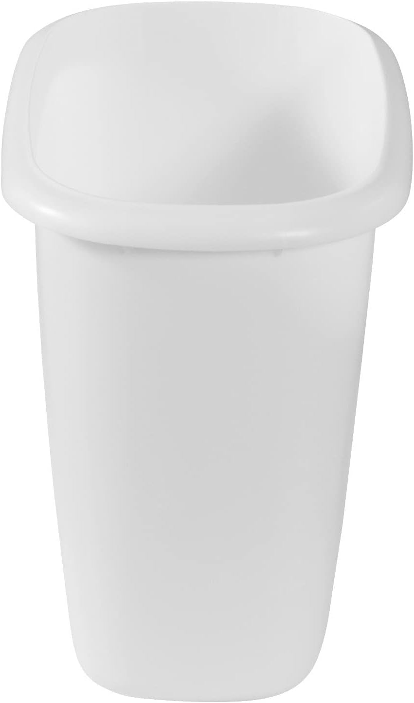 Vanity Trash Can/Wastebasket 1.5-Gallons/6-Quarts White for under Counter/Kitchen/Office/Bedroom/Bathroom