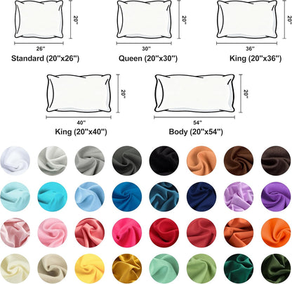 King Pillowcase Set - 2 Pack Brushed Microfiber 20X36 Pillowcases - Soft, Wrinkle-Free, Fade-Resistant, Stain-Resistant, Dark Grey Pillowcases with Envelope Closure - 20X36 Inches, Dark Grey