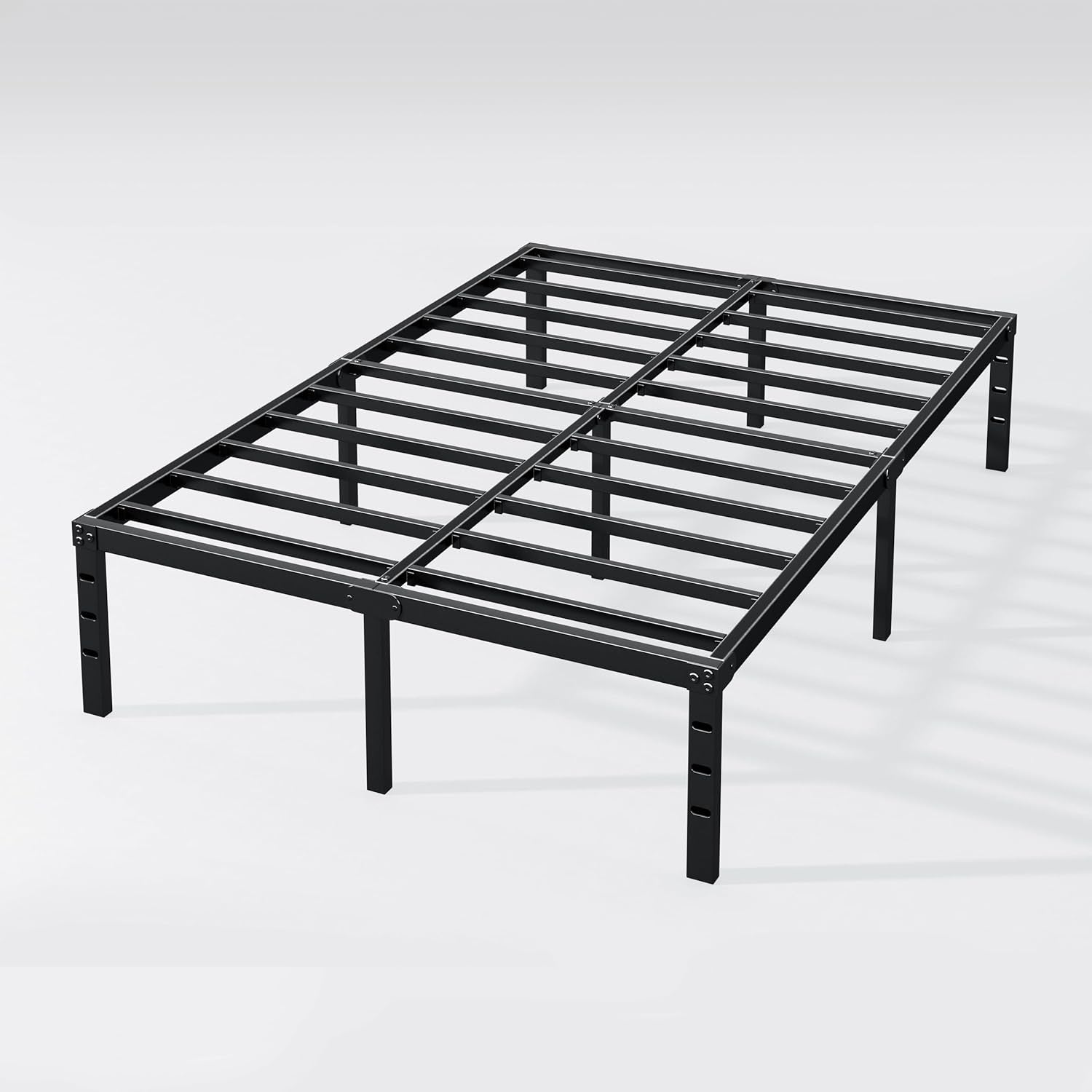 14 Inch Queen Bed Frame - Sturdy Metal Platform Queen Size, No Box Spring Needed, Heavy Duty, Easy Assembly, Strong Bearing Capacity, under Bed Storage, Black