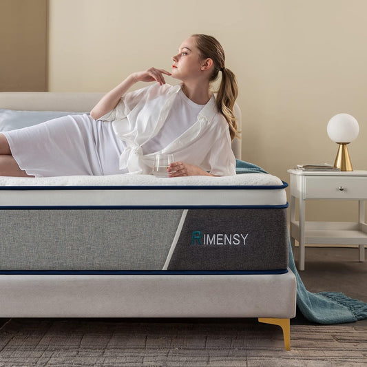 Full Size Mattress 12 Inch Hybrid Mattress - Memory Foam & Individually Pocket Coils Springs | Pressure Relief | Motion Isolation, Edge Support | Certipur-Us Certified | Medium Firm