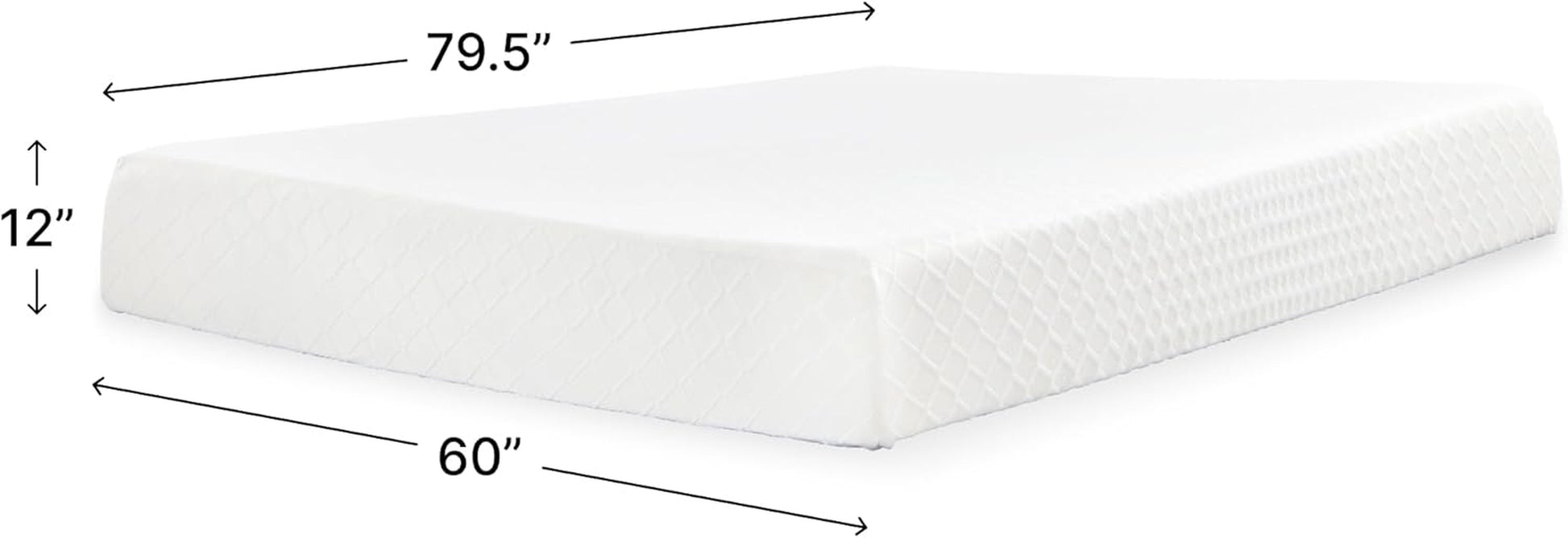 Signature Design by Ashley Chime 12 Memory Foam Mattress, Ultra Plush Contouring Support, Thick Memory Foam for Pressure Relief, Mattress in a Box, Queen Size