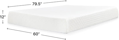 Signature Design by Ashley Chime 12 Memory Foam Mattress, Ultra Plush Contouring Support, Thick Memory Foam for Pressure Relief, Mattress in a Box, Queen Size