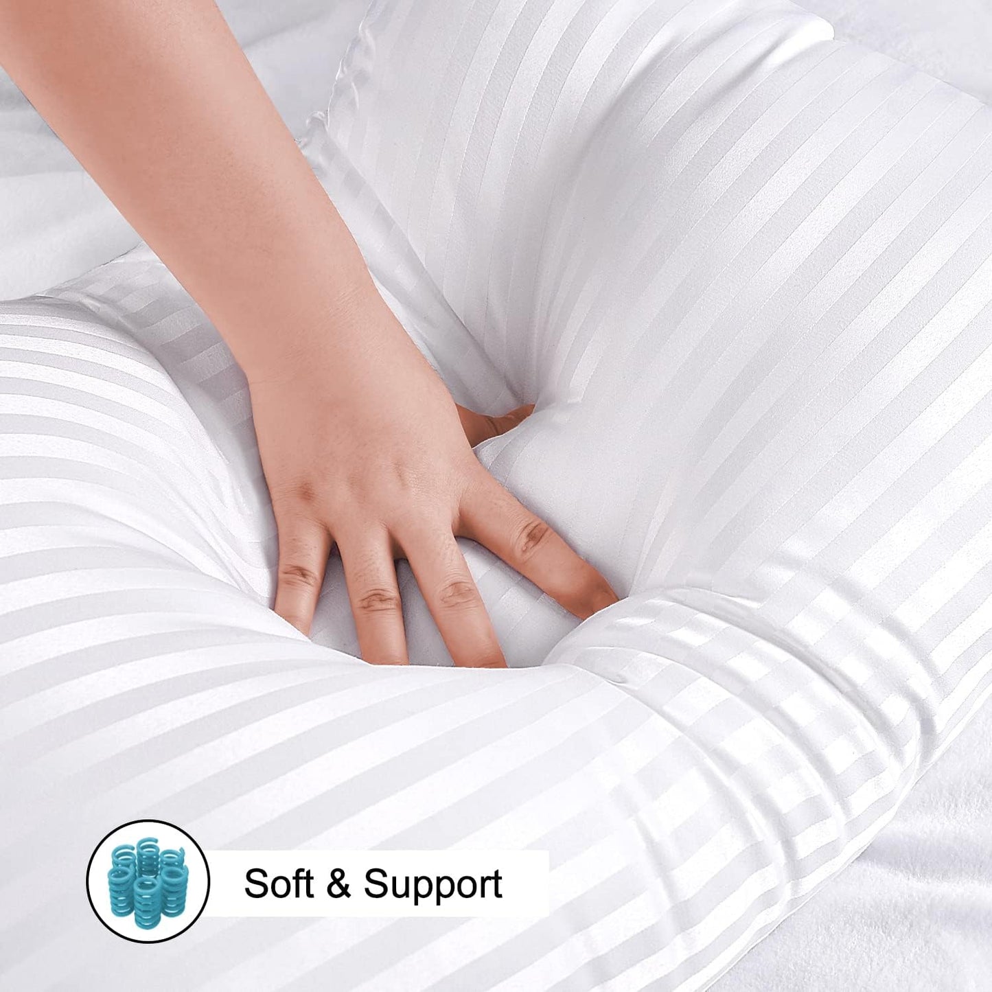 Hotel Collection Bed Pillows for Sleeping 2 Pack King Size，Pillows for Side and Back Sleepers,Super Soft down Alternative Microfiber Filled Pillows,20 X 36 Inches