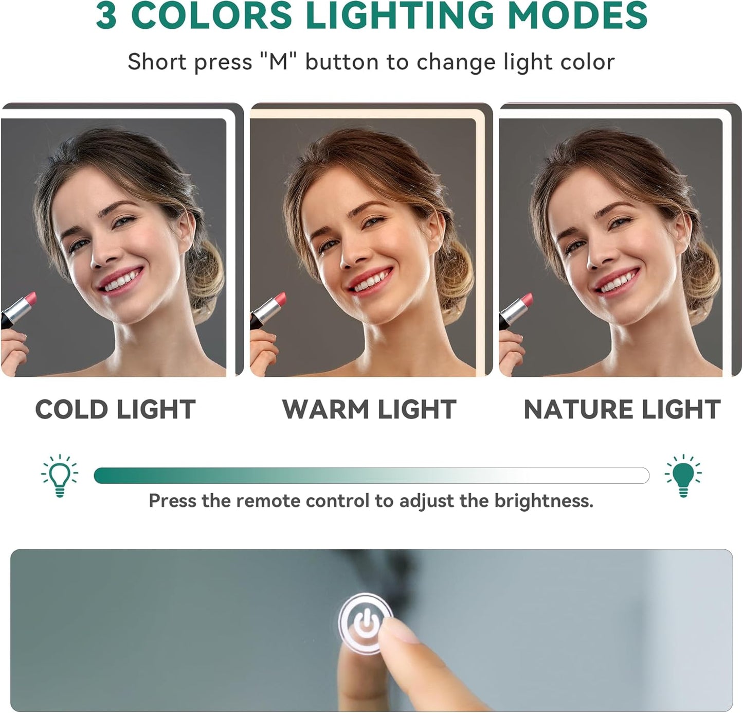 Vanity Desk with LED Lighted Mirror, Makeup Vanity Set with Power Strip, Drawers, Cabinet, Shelves, and Stool, Stylish White Vanity for Dressing Room