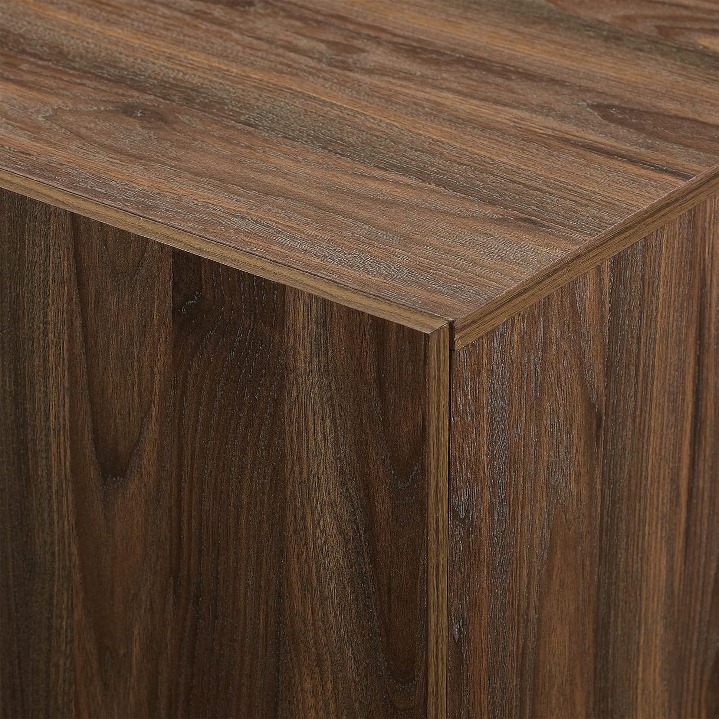 Liss Contemporary 4-Door Minimalist Sideboard, 70 Inch, Dark Walnut