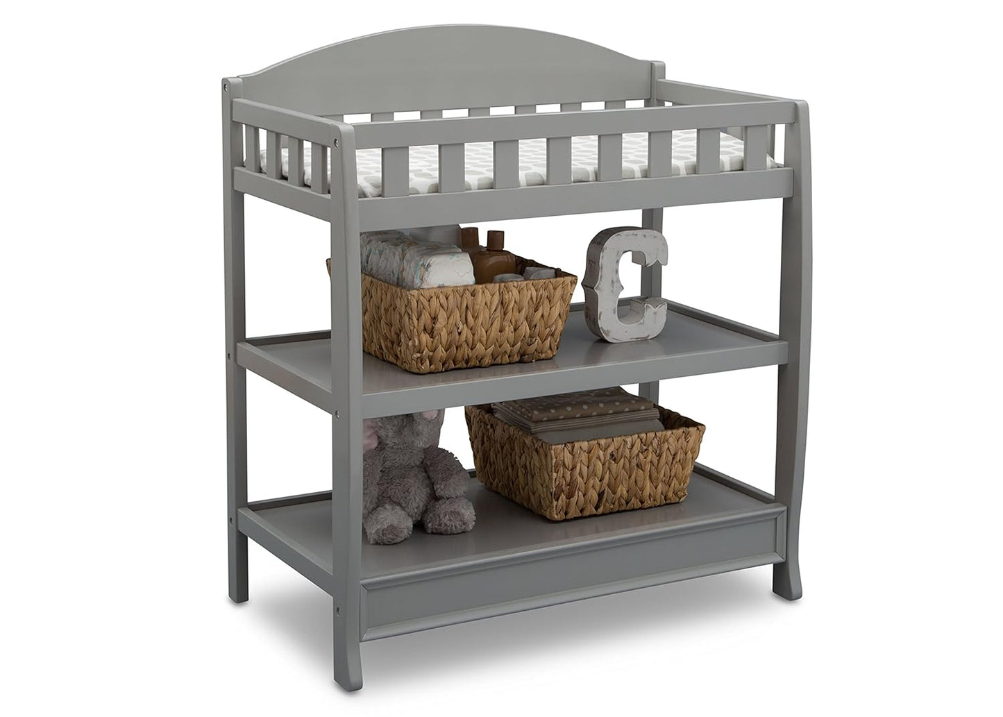 Infant Changing Table with Pad, Grey