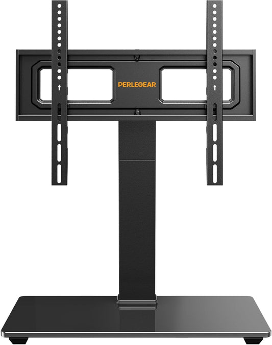 Universal Swivel TV Stand Base for 32–70 Inch Tvs, Height Adjustable Table Top TV Stand Mount with Tilt, Tempered Glass Base, Holds up to 88 Lbs, Max VESA 400X400Mm, PGTVS26