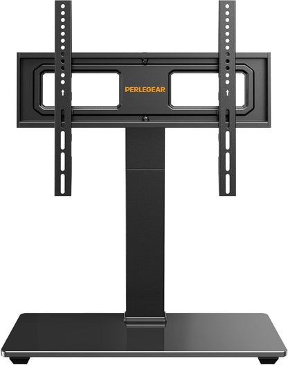 Universal Swivel TV Stand Base for 32–70 Inch Tvs, Height Adjustable Table Top TV Stand Mount with Tilt, Tempered Glass Base, Holds up to 88 Lbs, Max VESA 400X400Mm, PGTVS26
