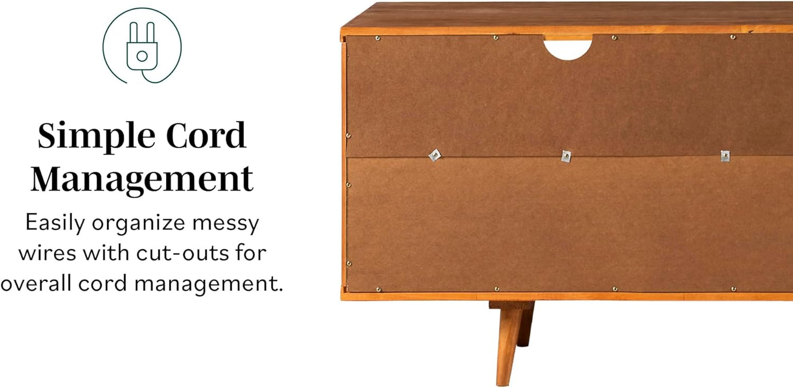 3-Drawer Mid Century Modern Wood TV Stand for Tv'S up to 65" Flat Screen Cabinet Door Living Room Storage Entertainment Center, 58 Inch, Caramel