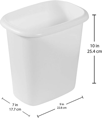 Vanity Trash Can/Wastebasket 1.5-Gallons/6-Quarts White for under Counter/Kitchen/Office/Bedroom/Bathroom