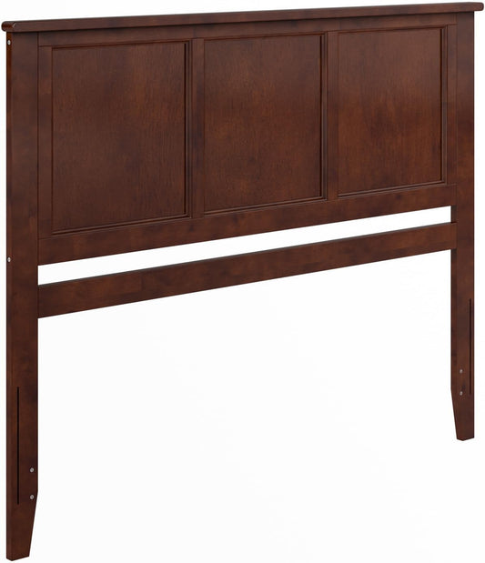 , Madison Queen Solid Wood Panel Headboard with Attachable Charger, Walnut