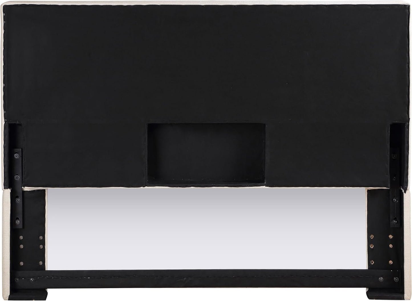 Home Furnishings - Pirro - Pine Wood - Upholstered Panel Headboard with Rectangular Profile, Smooth Edges, Foam Padding and Transitional Style - Bedroom - Queen/Full Size - Sand - 315980QF