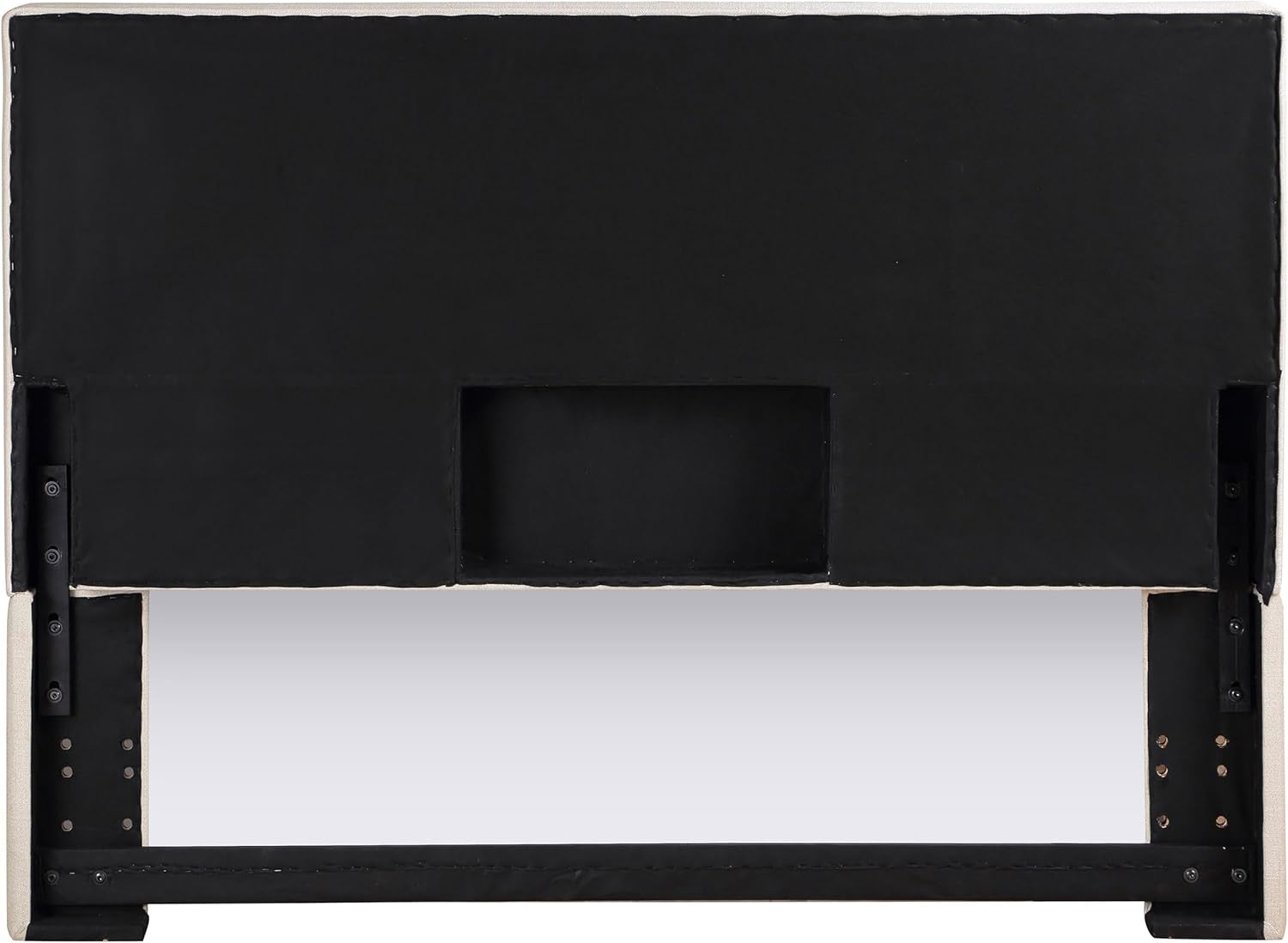 Home Furnishings - Pirro - Pine Wood - Upholstered Panel Headboard with Rectangular Profile, Smooth Edges, Foam Padding and Transitional Style - Bedroom - Queen/Full Size - Sand - 315980QF
