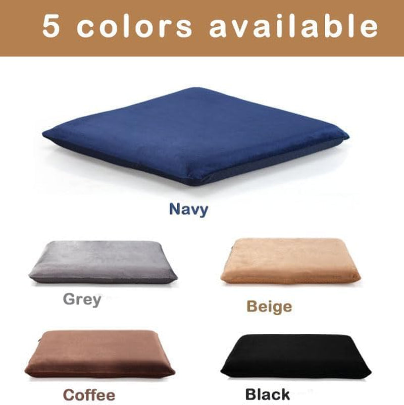 Square Chair Seat Cushion Memory Foam Chair Cushion for Kitchen, Dining,Office or Car 18X18 in Black