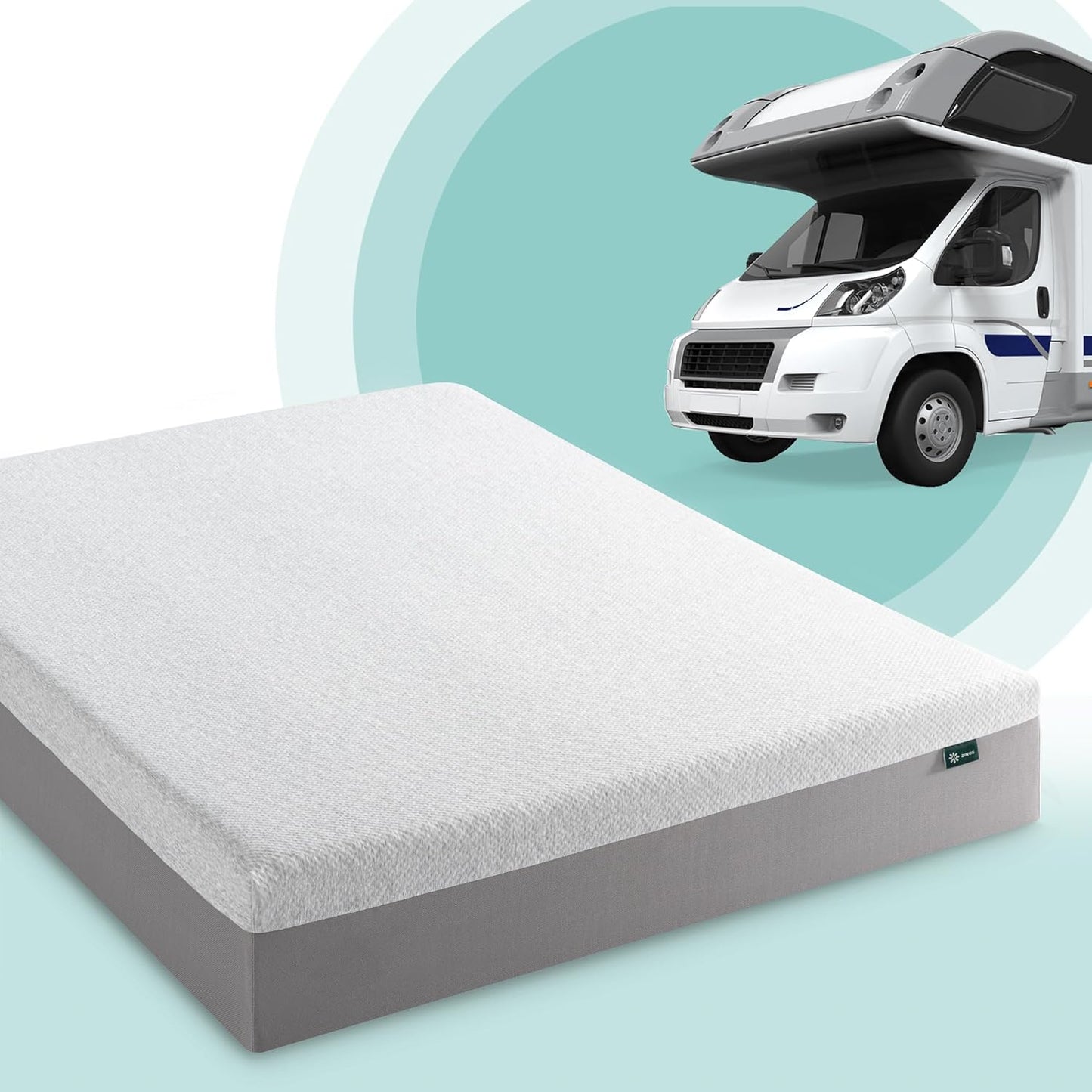 8 Inch Ultima RV Memory Foam Mattress [New Version], Short Queen, Fiberglass Free, Medium Firm Feel, Breathable Memory Foam, Certified Safe Foams & Fabric, Mattress in a Box