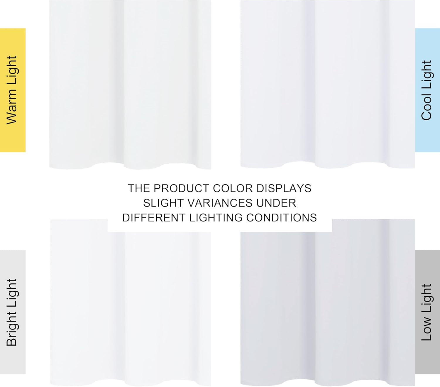 100% Blackout Window Curtain Panels, Cold and Full Light Blocking Drapes with Black Liner for Nursery, 84 Inches Drop Thermal Insulated Draperies (White, 2 Pieces, 52 Wide Each Panel)