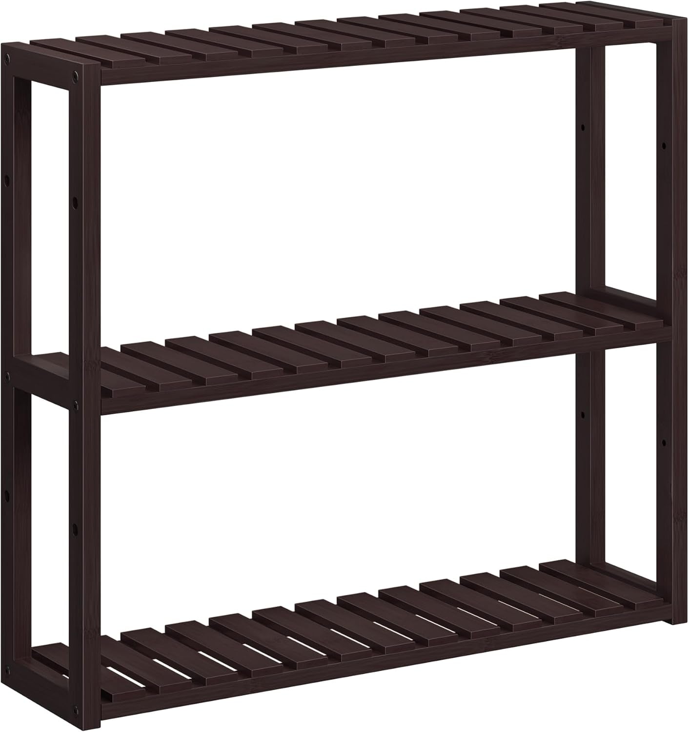 Bamboo Bathroom Shelf, 3-Tier Adjustable Plants Rack, Wall-Mounted or Stand, in the Living Room, Balcony, Kitchen, 5.9 X 23.6 X 21.3 Inches, Brown