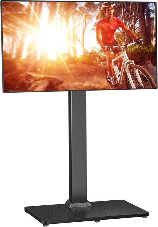 Floor TV Stand with Mount for 32-70 Inch Tvs up to 88Lbs, Floor Standing TV Stand with 9 Height Adjustment, TV Swivel Stand for Living Room with Wood Base, Max VESA 400X400Mm, PGFS09