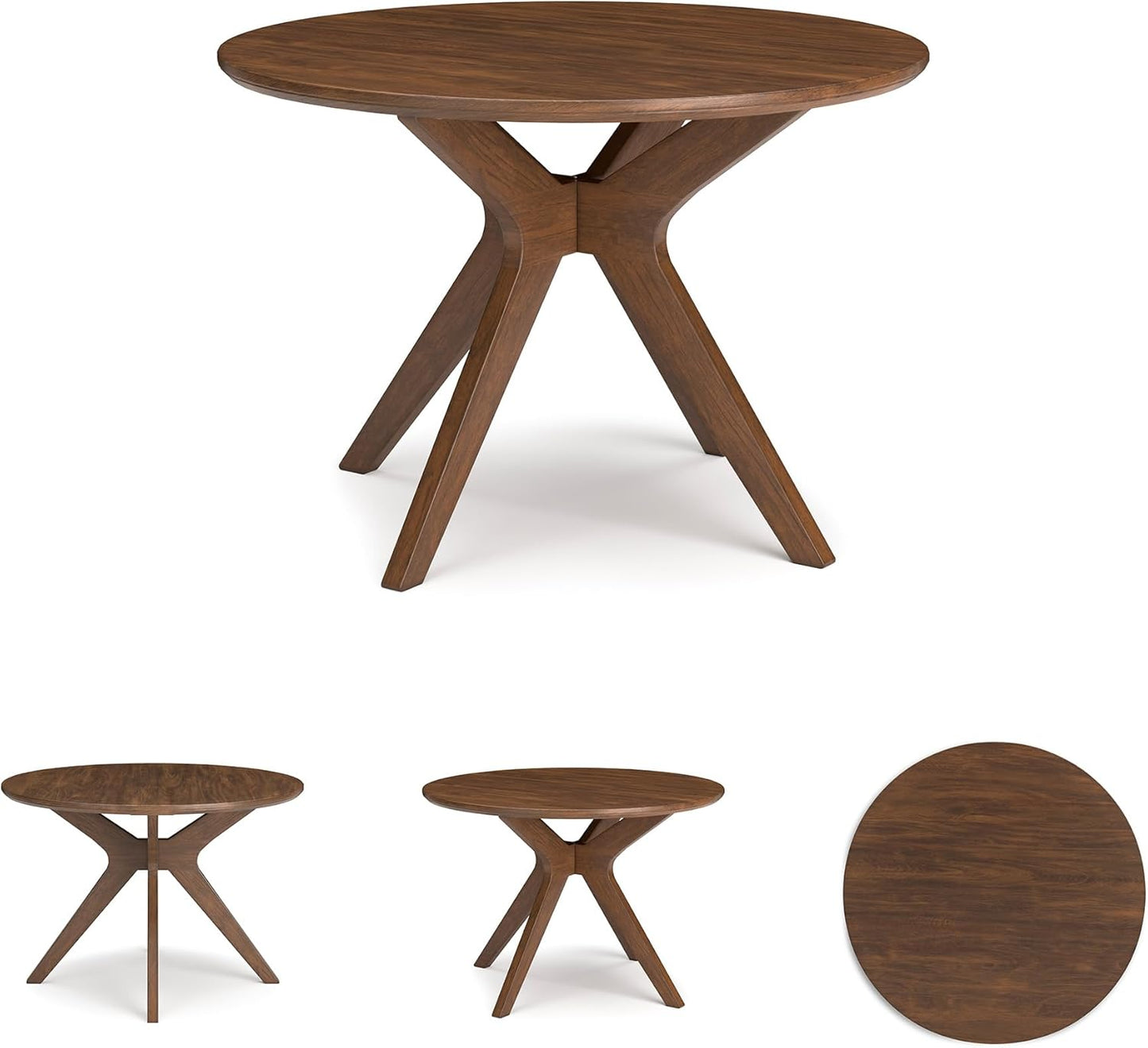 Lyncott Traditional round Dining Room Table, Seats up to 4, Brown