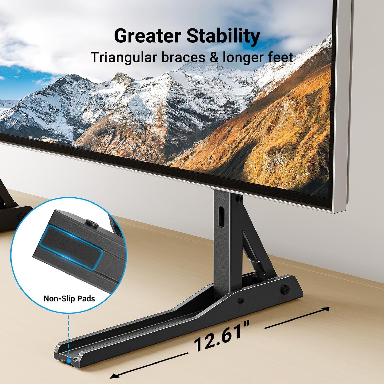 Universal TV Stand Mount for 22-75 Inch Tvs, Height Adjustable Table Top TV Stand, Great Load-Bearing Replacement TV Legs with Tempered Glass Holds up to 110Lbs, Max VESA 800 X 600Mm