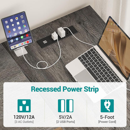 Reversible L Shaped Gaming Desk with Power Outlets and USB Charging Ports, Sturdy Computer Desk with Storage Shelf, Modern Corner Desk Home Office Table, Easy to Assemble, Gray Oak