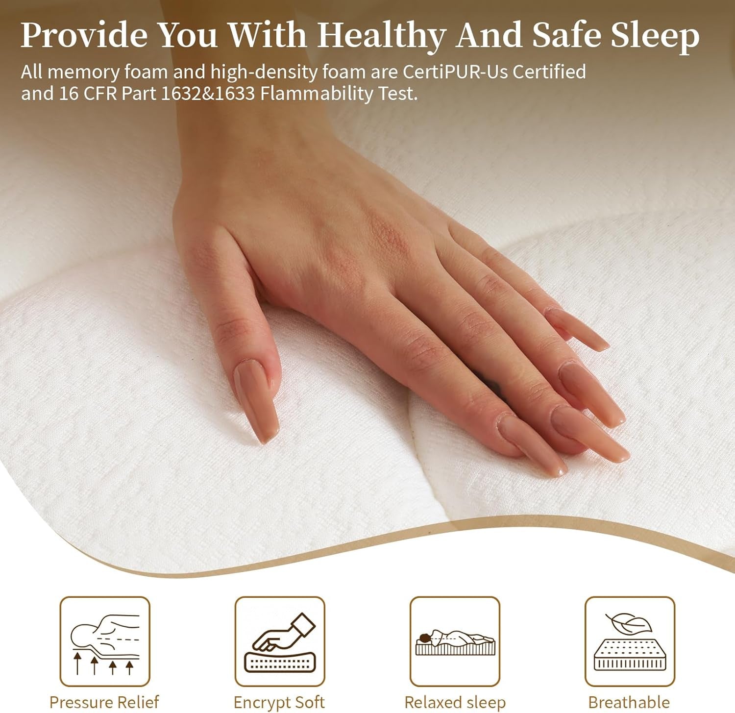 King Size Mattress,14 Inch Hybrid Mattress-Medium Firm Support for Side and Back Sleepers|Pressure-Relieve Memory Foam&Motion-Isolating Pocket Springs for a Quiet Night|Skin-Friendly&Breathable Cotton