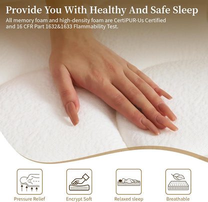 King Size Mattress,14 Inch Hybrid Mattress-Medium Firm Support for Side and Back Sleepers|Pressure-Relieve Memory Foam&Motion-Isolating Pocket Springs for a Quiet Night|Skin-Friendly&Breathable Cotton