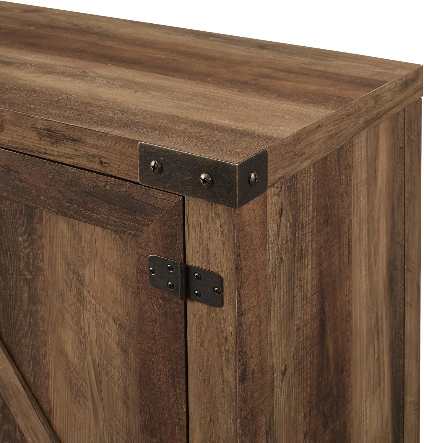 Georgetown Modern Farmhouse Double Barn Door TV Stand for Tvs up to 80 Inches, 70 Inch, Rustic Oak, without Fireplace, 15.75 X 70 X 24 Inches