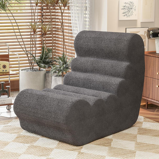 Bean Bag Chair for Adults Memory Foam Bean Bag Chairs, Fireside Chair Comfy Lazy Floor Sofa, Recliner Sofa for Living Rooms and Bedrooms (Grey)