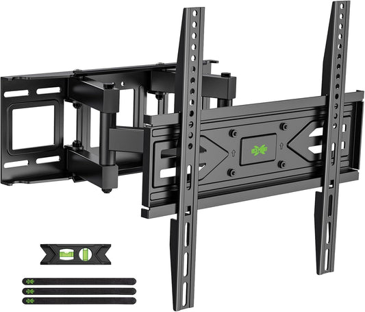 Full Motion TV Wall Mount for Most 32-70 Inch Tvs up to 99 Lbs, Wall Mount Bracket with Dual Articulating Arms, Swivel, Tilt, Max VESA 400X400Mm, TV Mount Fits 12”/16” Wood Studs