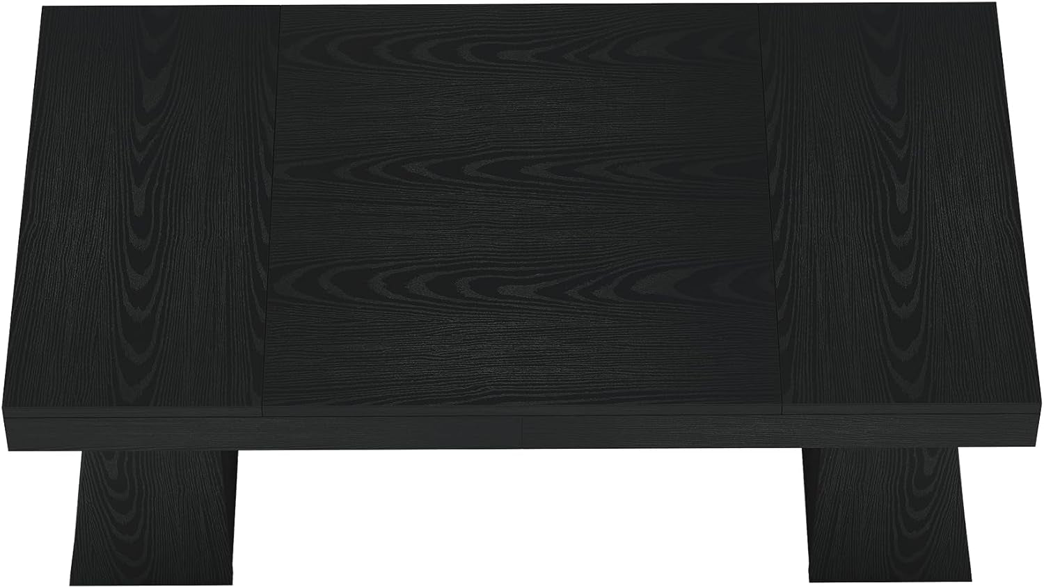 55" Executive Desk, Wooden Office Desk with Double Pedestal, Modern Simple Computer Writing Table for Home Office, Black