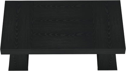 55" Executive Desk, Wooden Office Desk with Double Pedestal, Modern Simple Computer Writing Table for Home Office, Black