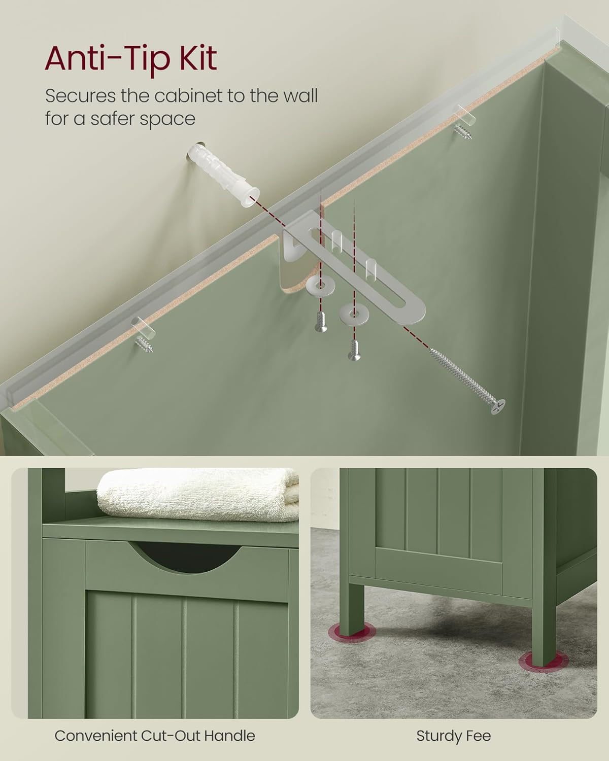 Bathroom Floor Cabinet, Bathroom Storage Organizer Rack Stand, Multifunctional Corner Unit, 2 Drawers, 35 Inches in Height, Dove Gray UBBC042G02
