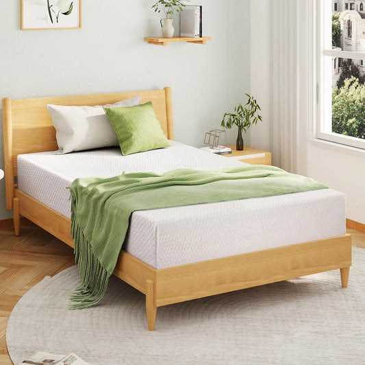EGOHOME Full Size Memory Foam Mattress, 8 Inch Bed Mattress in a Box with Cooling Green Tea Gel, Pressure Relief with Medium Firm Support, Certipur-Us Certified, 75''L X 54''W, ‎37.3 Pounds White