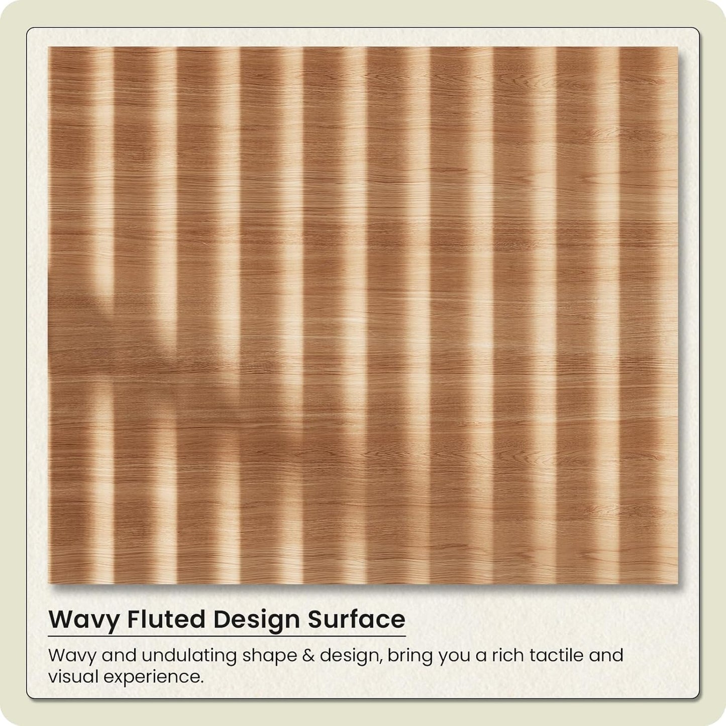 47'' Wide 6 Drawers Dresser for Bedroom,Modern Fluted Vertical Chest with Rounded Corners,Fluted Dresser for Living Room,Hallway, Natural Wood