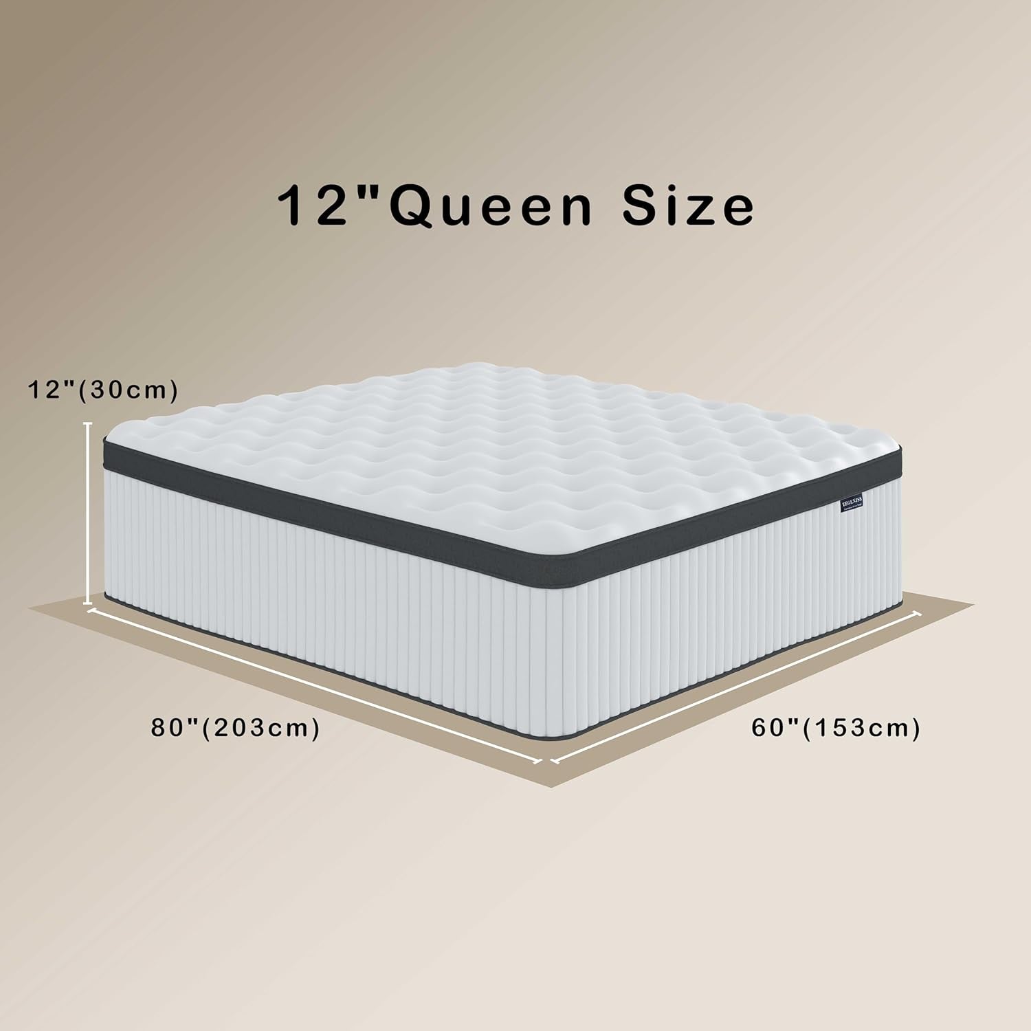 Queen Mattress, 12 Inch Mattresses Queen Size in a Box, Individually Wrapped Pocket Spring Mattresses,Pressure Relief, Medium Firm Support, Breathable and Low Motion Transfer