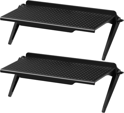 2 Pieces TV Top Shelf Adjustable Screen Shelf TV Monitor Top Bracket for Cellphone Stand, Media Boxes, Game Console, Router and Home(11.8 X 4.7 Inch,Black)