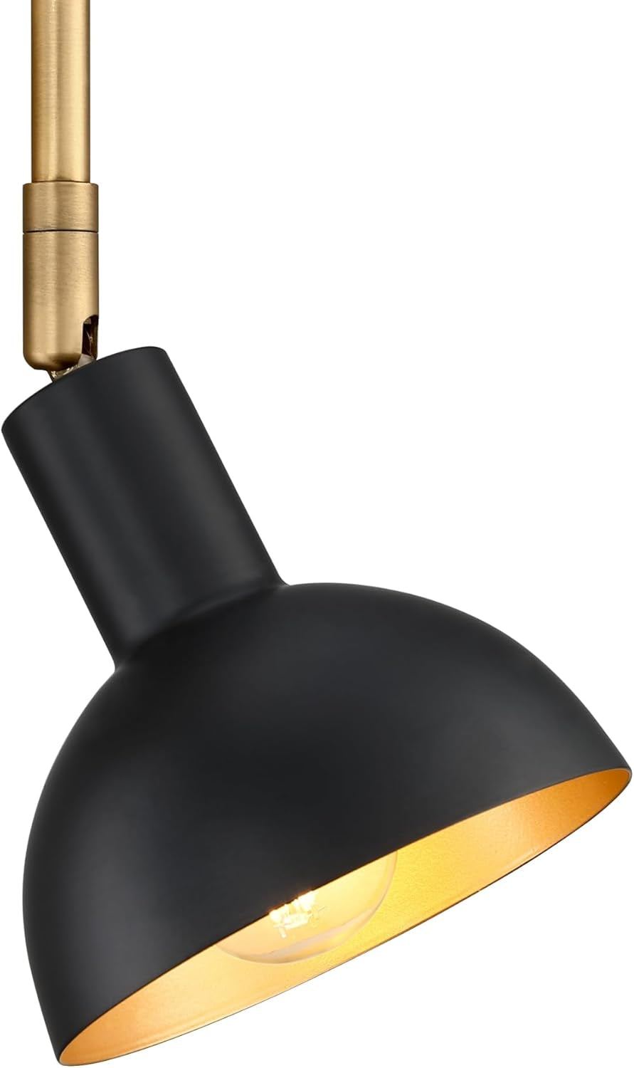 Tamlin Wall Light Fixture, Wall Mounted 1-Light Lamp, Plugin Sconce with On/Off Switch for Living Room, Reading Nook or Bedroom, Vintage Brass/Matte Black