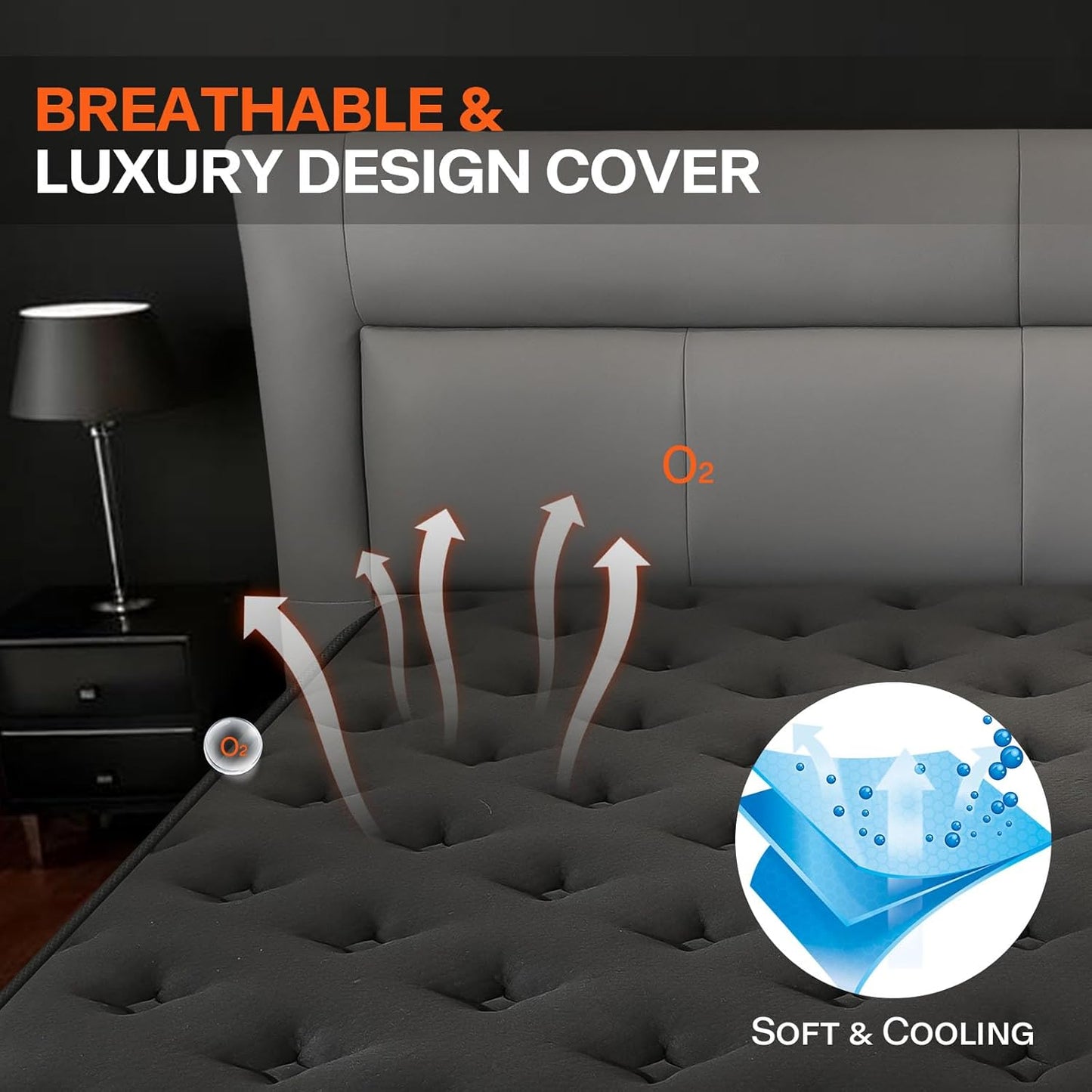 Queen Mattress, 10 Inch Hybrid Mattress in a Box, Medium Firm, Memory Foam and Individual Pocket Springs for Motion Isolation, Comfortable and Pressure Relief, Black