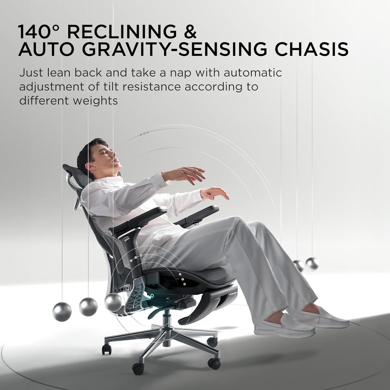E3 Pro Ergonomic Office Chair, Big and Tall Office Chair - with 3-Zone Dynamic Lumbar Support, 4D Adjustable Headrest, 6D Adjustable Armrests, Swivel, Black