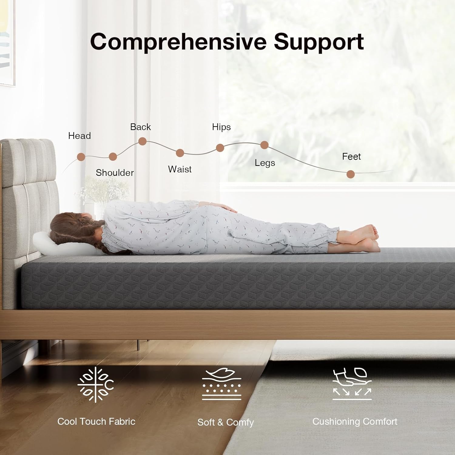 Twin Mattress for Kids, 5 Inch Twin Size Mattresses with Gel-Infused Memory Foam & Pressure-Relieving Foam for Cool Touch & Edge Support Mattress in a Box Certipur-Us Certified