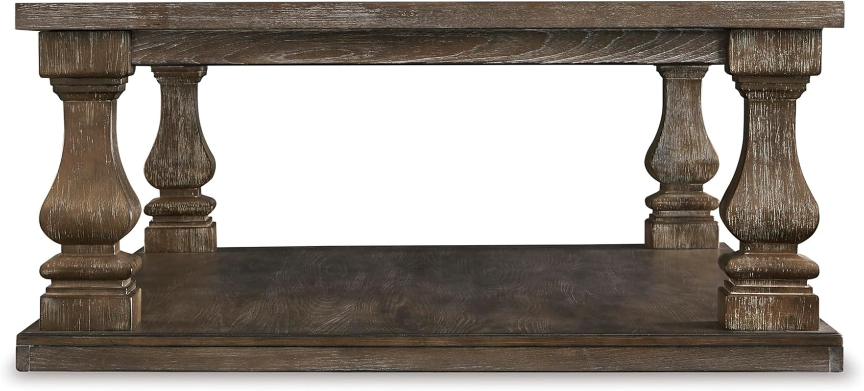 Johnelle Farmhouse Coffee Table with Weathered Gray Finish, Gray