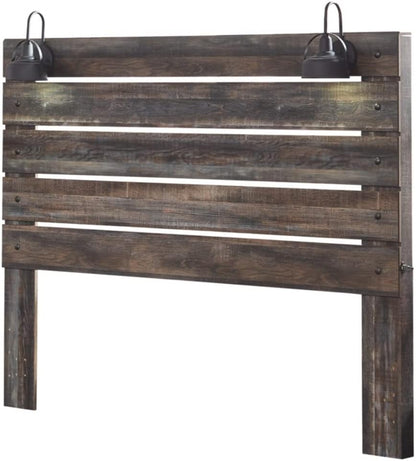 Drystan Rustic Panel Headboard ONLY with USB Charging Stations, King, Brown