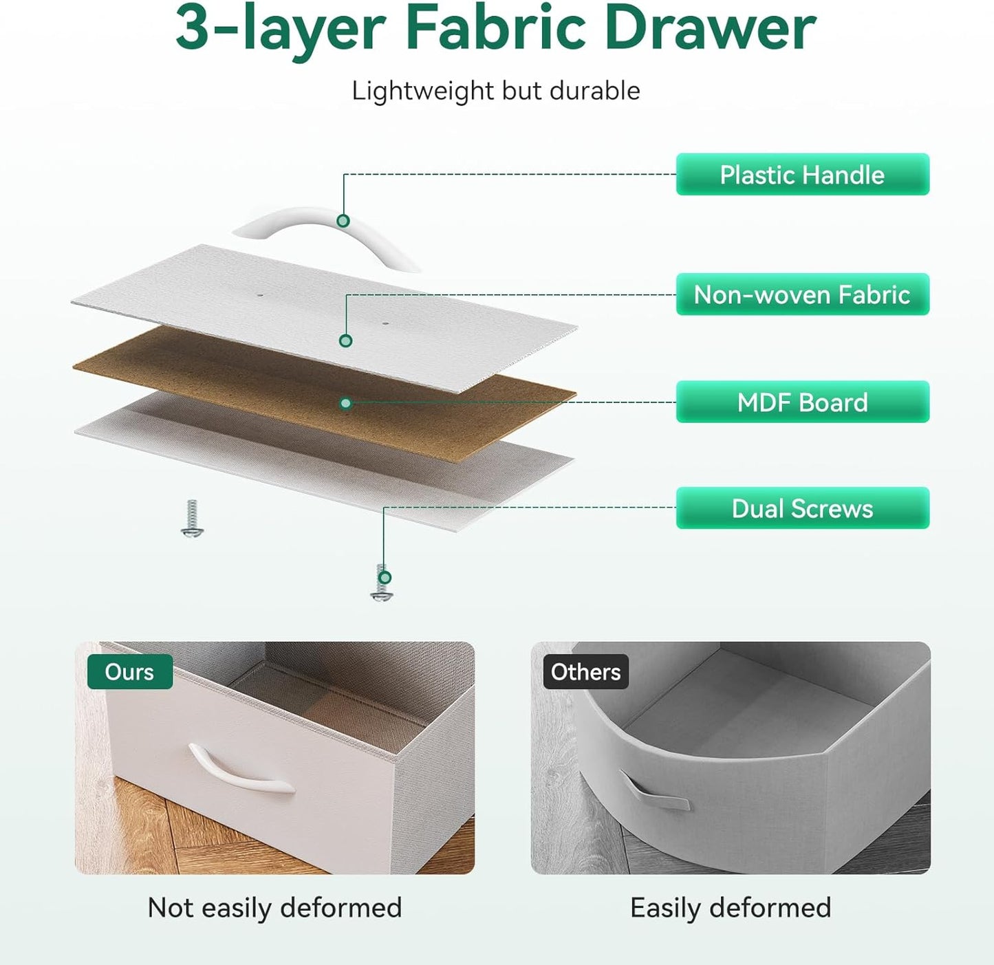 White Dresser for Bedroom with Light Strip & Power Outlet — 8 Drawers Dressers & Chest of Drawers with Shelf, Wood Top, Metal Frame, Wide Dressers for Girls Bedroom, Living Room, Hallway, Closet