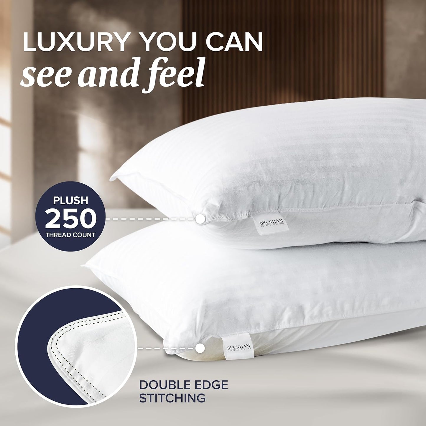 Bed Pillows King Size Set of 2 - down Alternative Pillow for Back, Stomach or Side Sleepers