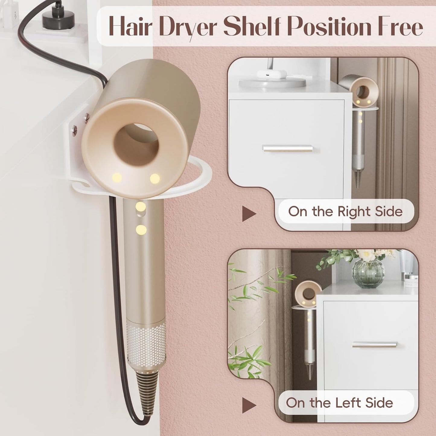 Vanity Desk with Mirror, Power Outlet and 10 Lights, Makeup Table with 7 Drawers, 3 Color Modes Available for Bedroom, Light White