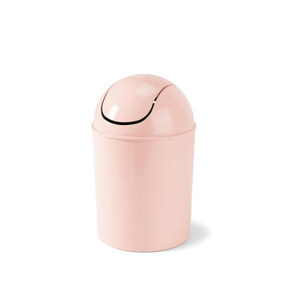 1.25 Gallon Mini Waste Can with Removable Swing-Top Lid - Small Garbage Bin for Kitchen, Bathroom, Bedroom, Office - Compact Trash Can Fit under Tables & Counters - Pink
