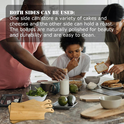 11X5 in Mini Charcuterie Boards,6 Pcs Small Wood Cutting Board Bulk Cutting Board for Crafts with Handle,Laser Engraving Cutting Boards Blank,Unfinished Wood Cutting Boards,Mini Cheese Board as Gift